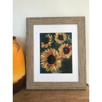 Sonnenblume Kunstdruck, Girasol, Happy Painting, Herbstfarben, Flores, Blumenmalerei, Gelb, Arte von CocinaDeCocoArt