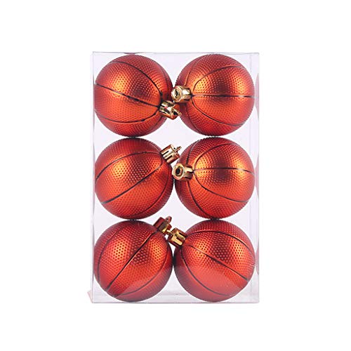 6 Stücke Klassische Weihnachten Ball Hängen Ornamente, Kollektion Fußball, Baseball, Baumdekoration, Weihnachtskugeln Ornament Dekoration, thematisch mit Baumrock Dekorationszubehör (B) von Cockjun