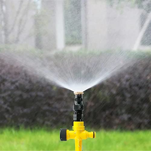 Cockjun Automatische Rasensprenger Garten Sprinkler Wasser Sprenger 360 Grad Rotierende Garten Sprenger Bewässerungssystem für Rasen Pflanzen Gemüse Blumen (Gelb) von Cockjun