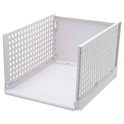 Cockjun Plastik Lagerkisten, Stapelbare Kleiderschrank Organizer, Faltbar Schubladenbox,Regal Aufbewahrungsbox,Stapelschubladen Lagerkästen für Küchen Schlafzimmer (L) von Cockjun