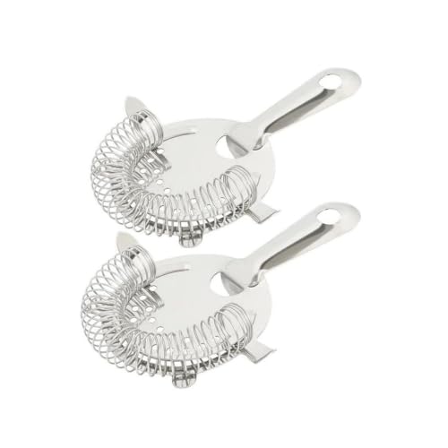 Barsieb für Cocktails aus Edelstahl Cocktailsieb Silber Spiralfeder mit 4 Stützen passend auf alle Shaker Hochwertiges Barzubehör Cocktail Strainer Hawthorne Barman 2er-Set Siebe von Cocktail7