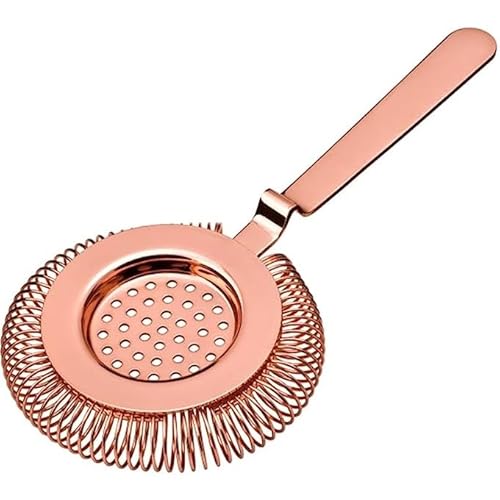 Barsieb für Cocktails aus Edelstahl Kupferfarben Cocktailsieb passend auf alle Shaker Hochwertiges Barzubehör Cocktail Hawthorne Strainer Barman Spiralfeder von Cocktail7