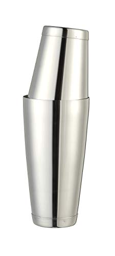 Boston Shaker Edelstahl in 4 Farben erhältlich Set Tin in Tin mit Bodenkappe Zweiteilig Cocktail Professional - (Silver) von Cocktail7