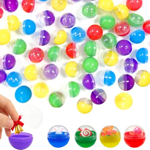 Coco Berming 100 Stück Kleine Plastikkugeln zum Befüllen, Befüllbare Acrylkugeln 28mm, Runde Kunststoffkapseln, Durchsichtige Bastelkugeln für Automaten, Party, DIY, Weihnachten (Mehrfarbig) von Coco Berming