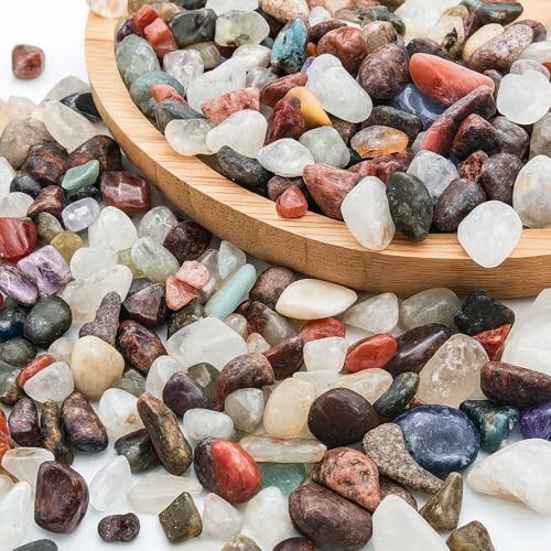 Coco Berming Edelsteine Set, 900g Bunte Trommelsteine, Mineralien Dekosteine, Multicolor 9-12mm, Dekorative Aquarien, Blumentöpfe, DIY Potted Plants, Garten, Vasen von Coco Berming