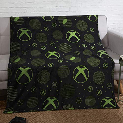 Coco Moon Xbox Sphere grüne Gaming-Bettdecke aus Fleece, ideal für Jungen oder Teenager, Schlafzimmer, Zubehör, Geschenk von Coco Moon