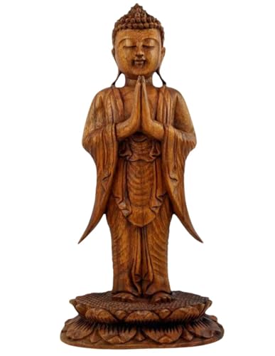 Coco Papaya Buddha-Statue, stehend, 40 cm, Massivholz, gebeizt, geschnitzt, Hand Mudra Anjali Coco Papaya Buddha-Statue, stehend, 40 cm, Massivholz, gebeizt, geschnitzt, Hand Mudra Anjali von Coco Papaya