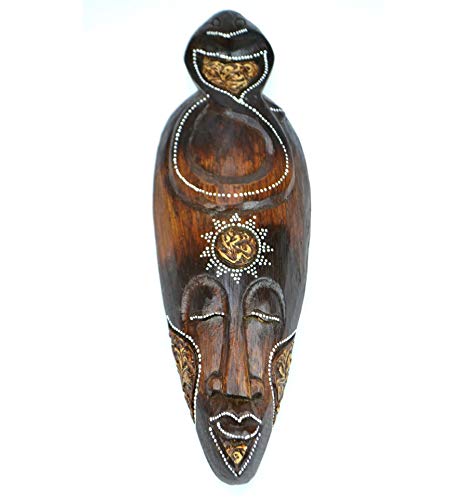 Maske aus Holz 30 cm – Motiv Cobra – Dekoration ethnischen Chic African Style. von Coco Papaya
