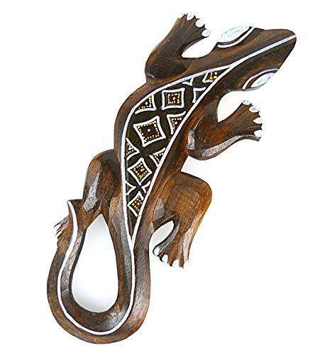 Salamander Motiv Batik – Wanddekoration aus Holz 30 cm von Coco Papaya