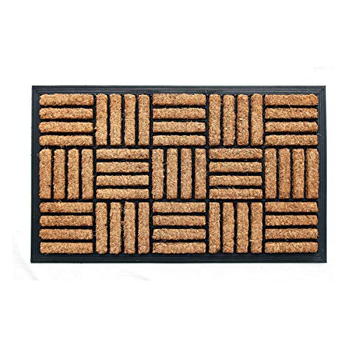 Coco&Coir Everything in a nutshell Premium kokos Fußmatte | Kokosnussmatte mit rutschfestem PVC | Fußwischer für den Eingangsbereich | für den Außen- und Innenbereich | 45 x 75 cm von Coco&Coir Everything in a nutshell