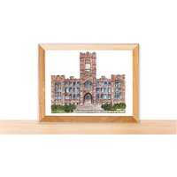 Aquarell Illustration Print Fordham Universität, Keating Hall, Bronx, Ny von CocoCreatess