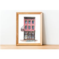 Aquarell Illustration Print Old Town Bar in New York City von CocoCreatess