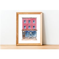 Aquarell Illustration Print Variety Coffee in Greenpoint, Brooklyn, Ny von CocoCreatess