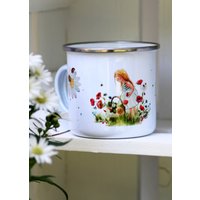 Emailletasse Teetasse Kaffeetasse Geschirr Camping Picknick Kindergeschirr Essgeschirr Tasse Becher Trinkglas Kaffeegeschirr Kaffeepott von CocoFineArt