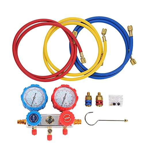 0~500psi Schneller Koppler -Adapter, Druckanzeigenanzeige, Klimaanlage Kältemittel Diagnostische Fluorkrümmertischmessgerät Set von Cocoarm
