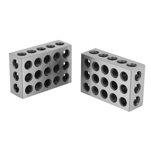 2 Stück 25 X 50 X 75 Mm Blöcke, 23 Löcher, Fräs-Parallel-Spannblock Zum Einrichten, Allseitig Geschliffen und Gehärtet, für Alle Arten von Werkzeugmaschinen von Cocoarm