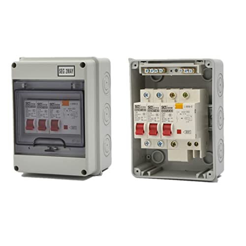 Wohnwagen Verbrauchereinheit Mini Leckschutzschalter, Mini Consumer Unit with RCD, Consumer Unit Universal 2-Wege-Leistungsschalter, Sicherungskarte, 40 A, 30 mA RCD 2MCB von Cocoarm
