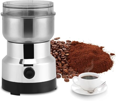 220V-240V-elektrischer Kaffeemühle Kaffeemaschine Edelstahl Gewürzmühle Coffee Grinder aromaschonendes Scheibenmahlwerk für Getreide Nüsse Paprika Gewürze Bohnen von Cocoarm