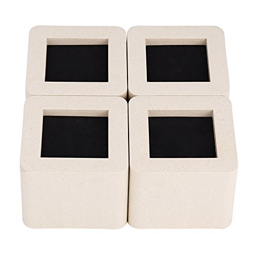 4 Stück/Set Uping Möbelerhöher Betterhöhung, Keramik Simulierte Kunststoff Möbelerhöhung Tischerhöher für Bett Sofa Schrank Möbel usw 10,5 * 10,5 * 8,5 cm (Beige) von Cocoarm