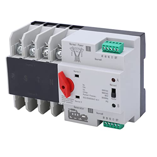 4P Dual Power Automatischer Transferschalter, PC-Isolierung AC400V Controller Unterbrechungsfreier Transferschalter mit 50kA Nennkurzschlussstrom, Elektrische Wahlschalter (63A) von Cocoarm