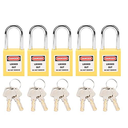 5 Sets Sicherheitsvorhängeschock -Lockout -Tagout Lock Nylon Pa Stahl Sicherheitssperrvorhängeschloss 38mm Loto Lock Lock Beschriftungsbezeichnung Isolierung für Kernenergie von Cocoarm