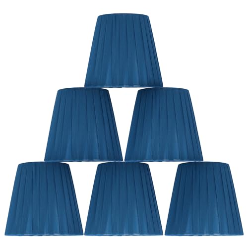 6PCS Lampenschirm Chandelie Moderner Einfacher Lampenschirm Stofflampenschirm für Kristall-Clip-On-Kronleuchter-Wandlampe, Blau, Gute Lichtdurchlässigkeit von Cocoarm