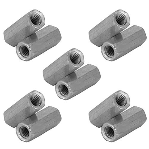 Cocoarm 10 Stück M6 Sechskantmuttern, Verzinkte Sechskantmuttern aus Kohlenstoffstahl mit Galvanisierter Oberfläche für Industrielle Befestigungselemente Im Bauwesen (M6*25) von Cocoarm