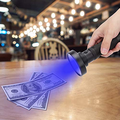 Cocoarm 100LED Torch Umweltfreundliche Erkennung Taschenlampe für Banknote-Sterilisation Photokatalysator Lichtquelle Metall (BLACK) von Cocoarm