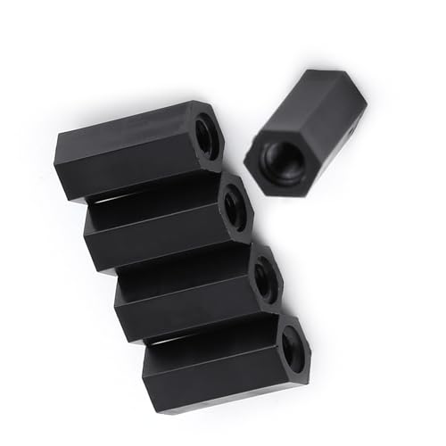 Cocoarm 100Stk Schwarz PA66 M3 Sechskant-Standoffs, Gewindespacer Nylon Isolierfüße für PCB Leiterplatten mit Anti-Signal-Interferenz (M3*15) von Cocoarm