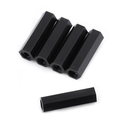 Cocoarm 100Stk Schwarz PA66 M3 Sechskant-Standoffs, Gewindespacer Nylon Isolierfüße für PCB Leiterplatten mit Anti-Signal-Interferenz (M3*20) von Cocoarm