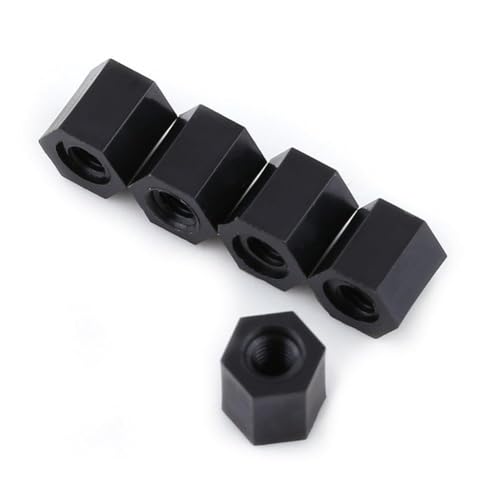 Cocoarm 100Stk Schwarz PA66 M3 Sechskant-Standoffs, Gewindespacer Nylon Isolierfüße für PCB Leiterplatten mit Anti-Signal-Interferenz (M3*6) von Cocoarm