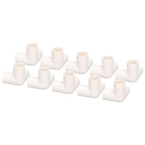 Cocoarm 10STK PVC 3-Wege-Rohrverbinder 90 Grad Winkel T-Stück Verbinder für Wasserrohre Möbel Gewächshaus mit 25mm Innendurchmesser (WHITE) von Cocoarm