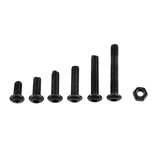 Cocoarm 150 Stück M3 Legierungsstahl Innensechskantschrauben, Sechskantschrauben Innensechskantschrauben mit 100 Stück Muttern Sortiment Kit für Industrielle Konstruktion (B: Knopfkopf) von Cocoarm
