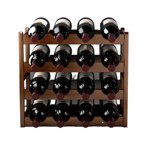 Cocoarm 4 Tier Weinregal Flaschenhalter Kapazität Bambus Weinregal Freistehendes Weinregal 16 Flaschen Halter für Flaschen Perfekt für Bar, Weinkeller, Keller, Schrank, Speisekammer von Cocoarm