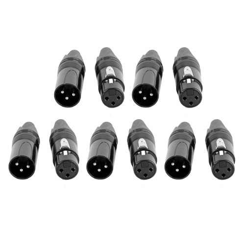 Cocoarm 5 Paare Exquisites 3 -Stod -XLR Steckeranschlüsse mit überlegener Signalübertragungschwarz Cocoarm 5 Paare Exquisites 3 -Stod -XLR Steckeranschlüsse mit überlegener Signalübertragungschwarz von Cocoarm