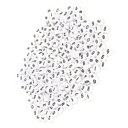 Cocoarm 500 Acrylnummer Perlen 0-9 DIY-Schmuck Herstellung Handgefertigter Perlenzubehör Handwerksperlen für Armbänder Halsketten Schlüsselketten mit Loch Zum Saiten Cocoarm 500 Acrylnummer Perlen 0-9 DIY-Schmuck Herstellung Handgefertigter Perlenzubehör Handwerksperlen für Armbänder Halsketten Schlüsselketten mit Loch Zum Saiten von Cocoarm