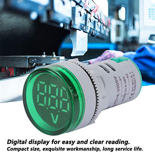 Cocoarm 6-100 V Voltmeter LED-Anzeige-Signal-Lichtmesser-Tester, Digitales Display mit Kompaktem Design, Breitem Messbereich für Verschiedene Anwendungen, Exquisite Verarbeitung und Prämie (GREEN) von Cocoarm