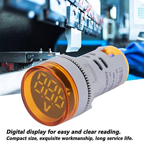 Cocoarm 6-100 V Voltmeter LED-Anzeige-Signal-Lichtmesser-Tester, Digitales Display mit Kompaktem Design, Breitem Messbereich für Verschiedene Anwendungen, Exquisite Verarbeitung und Prämie (YELLOW) von Cocoarm