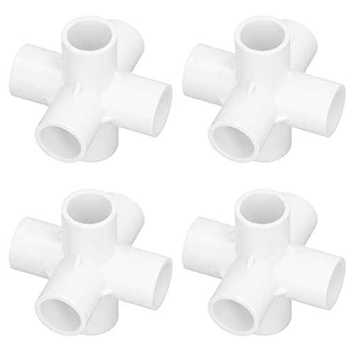 Cocoarm 6-Wege-Elbow-Fittings PVC-Rohrverbinder 10PCS 20mm Innendurchmesser 90-Grad-Eckverbinder für Wasserrohre Möbel Gewächshaus Zelt mit Hochglanz Stoßfest (WHITE) von Cocoarm