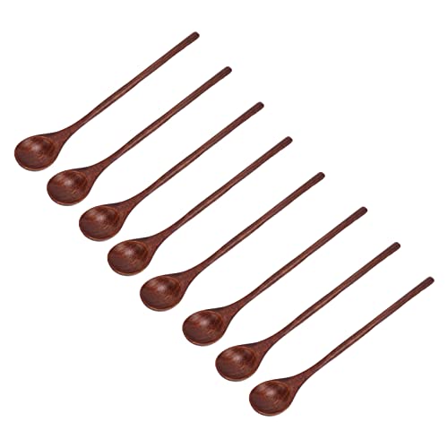 Cocoarm 8 Stück Holzlöffel Langer Griff Sicher Geruchlos Glatt Fein Stabil Langlebig Zum Mischen von Lebensmitteln Mit Feinster Handwerkskunst Handpoliert von Cocoarm