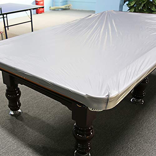 Cocoarm Abdeckung Billardtisch Abdeckplane für Billardtische Pool Billard Abdeckplane Tischabdeckung Snooker Waterproof Tuch Wasserdicht für 8 Fuß-Tische 260 x 170cm (Silbergrau) von Cocoarm