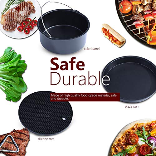 Cocoarm Air Fryer Accessoires Kit, Metallhalter, Spießständer, Kuchenlauf, Silikonmatte, Pizzapfanne, Brotregal, Kompatibel mit 4,0qt - 4,5qt - 5.6QT und Up, Einfach und Sicheres Material, Cocoarm Air Fryer Accessoires Kit, Metallhalter, Spießständer, Kuchenlauf, Silikonmatte, Pizzapfanne, Brotregal, Kompatibel mit 4,0qt - 4,5qt - 5.6QT und Up, Einfach und Sicheres Material, von Cocoarm