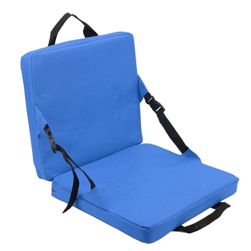 Cocoarm Bodenstuhl mit Rückenlehne, Outdoor-Klappstuhl Tragbarer Campingstuhl Klappstuhlpolster Strandsitze mit Aufbewahrungstasche 600D Oxford-Stoff Polster für Rucksackreisen (Blue) von Cocoarm