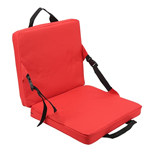 Cocoarm Bodenstuhl mit Rückenlehne, Outdoor-Klappstuhl Tragbarer Campingstuhl Klappstuhlpolster Strandsitze mit Aufbewahrungstasche 600D Oxford-Stoff Polster für Rucksackreisen (Rot) von Cocoarm