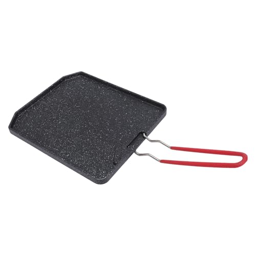 Cocoarm Camping -Rippchenplatte, Aluminiumlegierung BBQ Grillpfanne mit Klappgriff, Ideal für Picknicks Im Freien und Camping (Rot) von Cocoarm