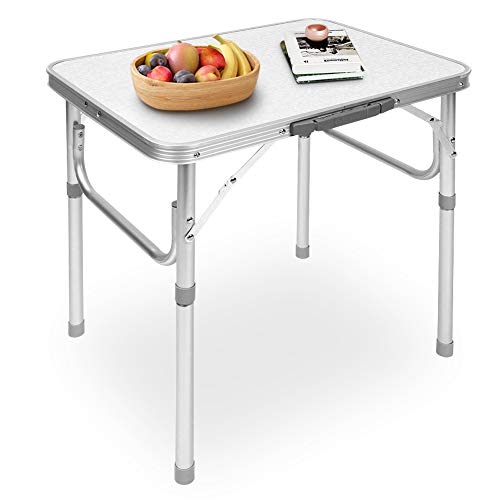 Cocoarm Campingtisch Klapptisch Alu Gartentisch Arbeitstisch Balkontisch Reisetisch, Balkontisch höhenverstellbar 45 x 60,2 x 25-56cm, Klappbarer Camping-Tisch von Cocoarm