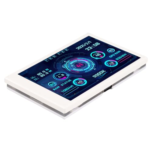 Cocoarm Computertemp, LCD-Bildschirm für AIDA64 mit Echtzeit-CPU-RAM-Daten, Einfachem Setup und Anpassbarem Display für Spieler und PC-Enthusiasten (WHITE) von Cocoarm