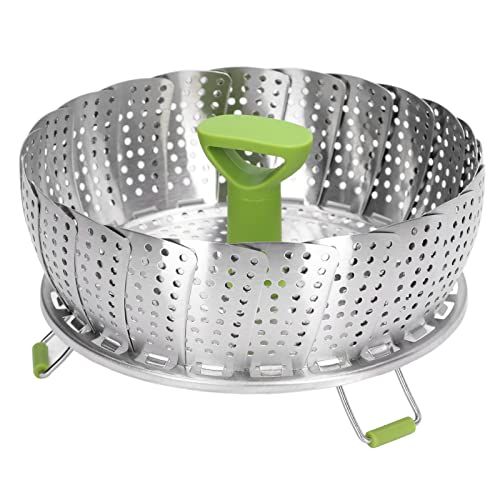 Cocoarm Dampf Korb, Edelstahl, Mehrzweck-Faltdampf Regal mit Silikon Füße für Küche Kochen und Zubereitung von Speisen (L) von Cocoarm