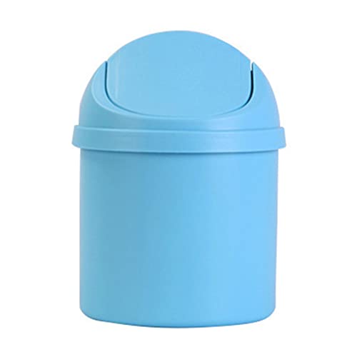 Cocoarm Desktop-Mülleimer, Tischmülleimer Tischabfalleimer Klein Mini Desktop-Mülleime Mini Abfalleimer mit Deckel Für Zuhause Küche Schminktisch Schlafzimmer (Blue) von Cocoarm