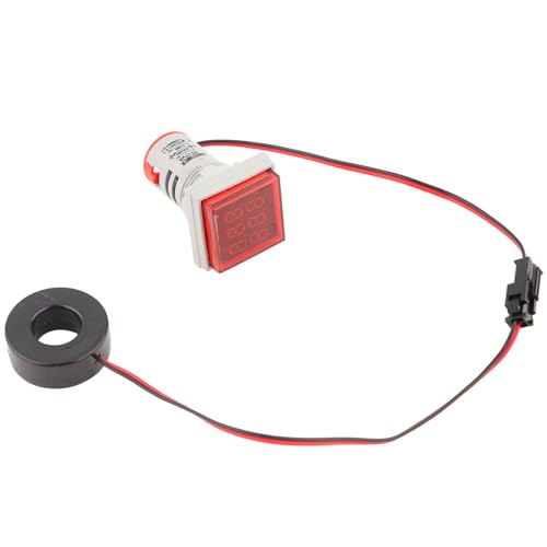 Cocoarm Digital LED-Spannungsmesser 22 Mm Wechselstrom-Voltmeter Amperemeter 60-500V 0-100A mit Klarer Anzeige für die Installation der Elektrischen Paneel (Rot) von Cocoarm